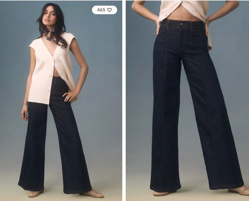 NWOT Anthropologie The Delaney Clean-Seamed High-Rise Wide-Leg Jeans by Maeve